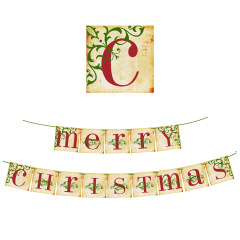 Merry christmasクリスマスプルフラッグクリスマスパーティークリスマス装飾レトロクリスマスバナー