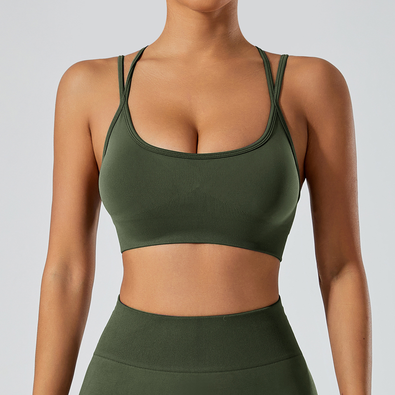 En stock verano belleza espalda multi-Correa Cruz sujetador desgaste exterior a prueba de golpes correr ropa de entrenamiento ropa interior deportiva ropa de yoga chaleco