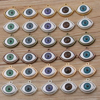 6色 19*22mmDIY合金饰品配件 恶魔之眼底托 项链手链配饰眼睛吊坠