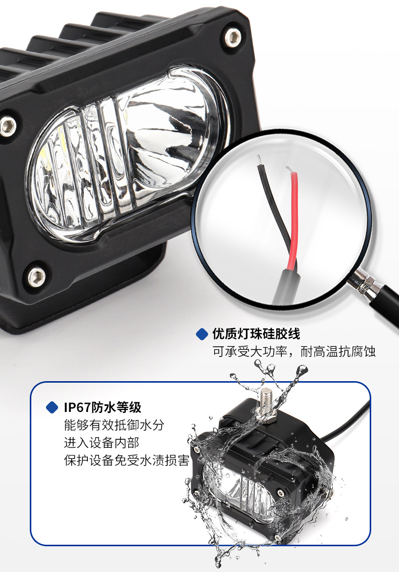 3-inch Motorcycle Spotlight Headlight Work Light For Sur-Ron Segway