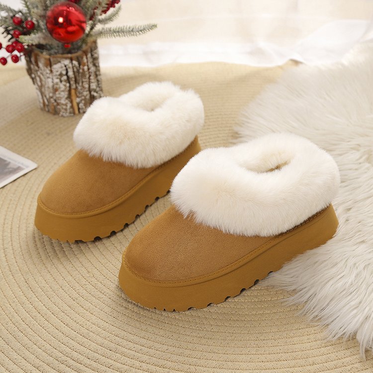 A new winter slip-on snow boots women's shoes plush one cotton shoes plus velvet thickened_voghion.com