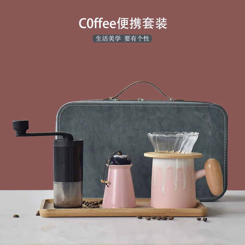 Handheld travel coffee gift box for camping, set