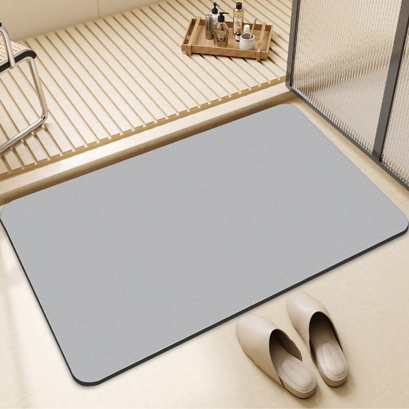 Tapis d'entrée de salle de bain uni, absorbant, à séchage rapide et antidérapant en diatomite, couleur transfrontalière._voghion.com