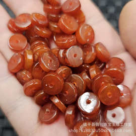 红玛瑙直切玉扣算盘珠玉石散珠玉髓隔片隔珠手链项链饰品配件珠子