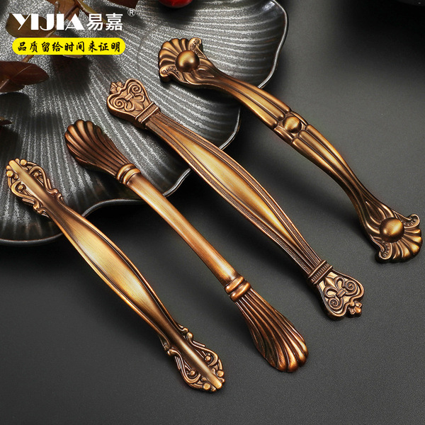 New Chinese -style yellow ancient copper cabinet door pull hand zinc…
