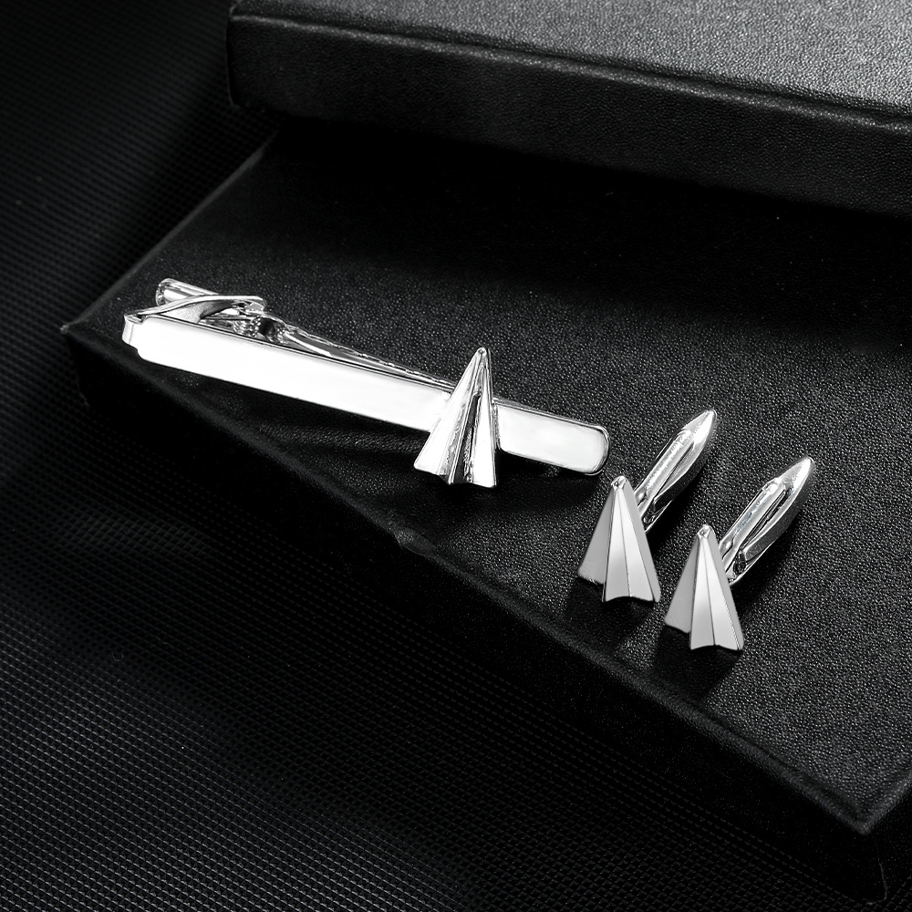 new astronaut space tie clip men's trendy casual tie clip cufflinks set clothing accessories_voghion.com