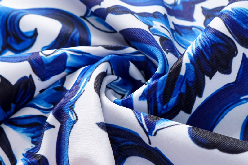 Women's One Piece Swimsuit Blue And White Porcelain Print European American Style Trendy Swimwear_ecoleips.com