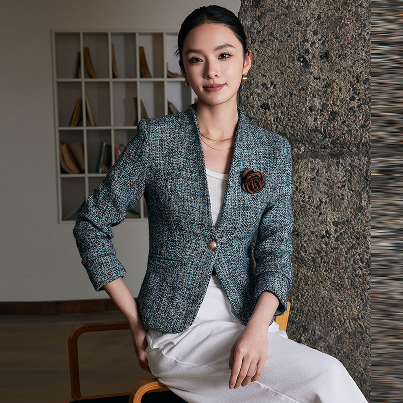 Advanced Sense Woolen Coat Professional Women's Wear Autumn and Winter New Fashion Elegant Goddess Style Short Wool Suit Coat