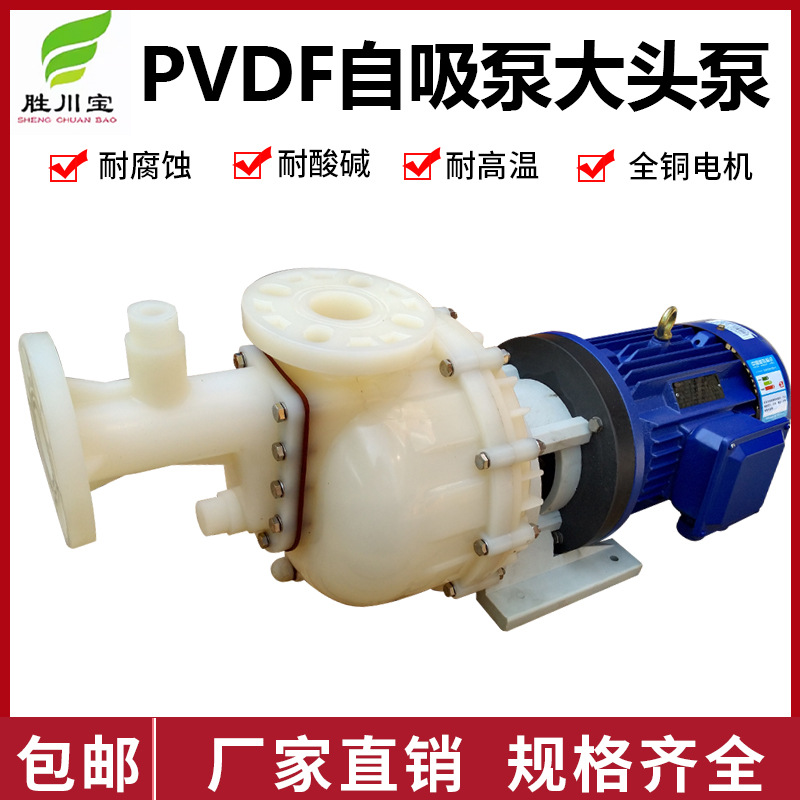 PVDF自吸泵化学药液过滤机耐高温大头泵塑料污水电动卧式马肚泵