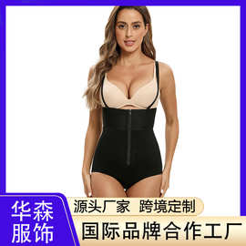 欧美新款连体衣吊带提臀丰臀塑腰排扣美体塑身连体衣
