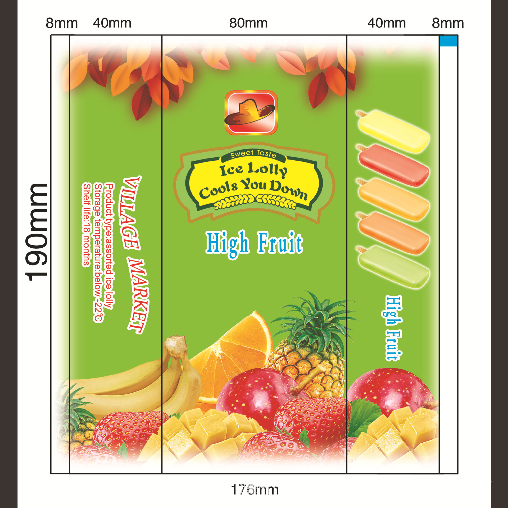 水果味雪糕包装冰淇淋袋冰棒彩印包装袋自动包装塑料袋铝箔袋现货