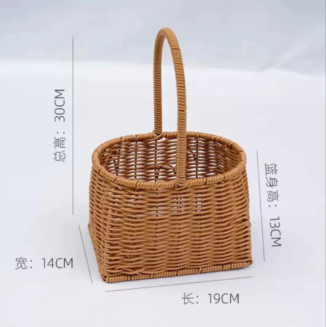 Handheld woven basket, decorations flower-shaped for living room
