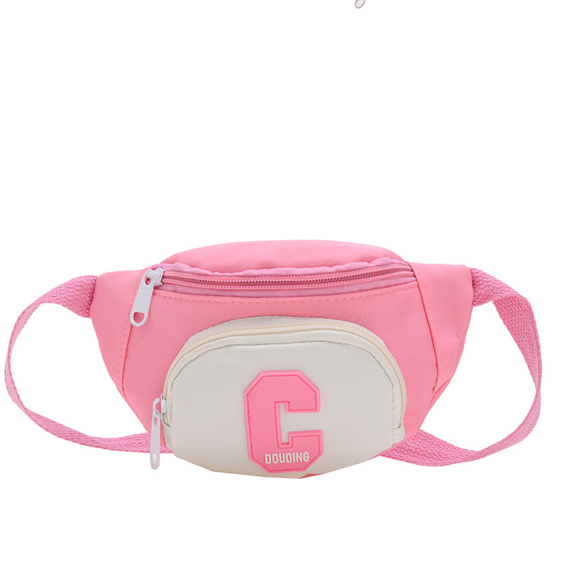 Bolso de pecho coreano para niños y niñas, bolso de moda para niños de color contrastante, 2024 nuevo comercio exterior letras extranjeras bolso de mochila para niños