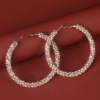 Woven universal chain handmade, earrings, European style, diamond encrusted