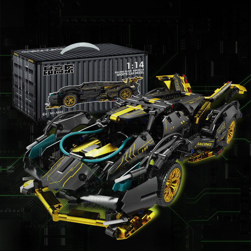 Compatible con LEGO Black Gold V12 Concept Rambo Super Running Model Coches deportivos juguetes para niños premios de bloques para niños