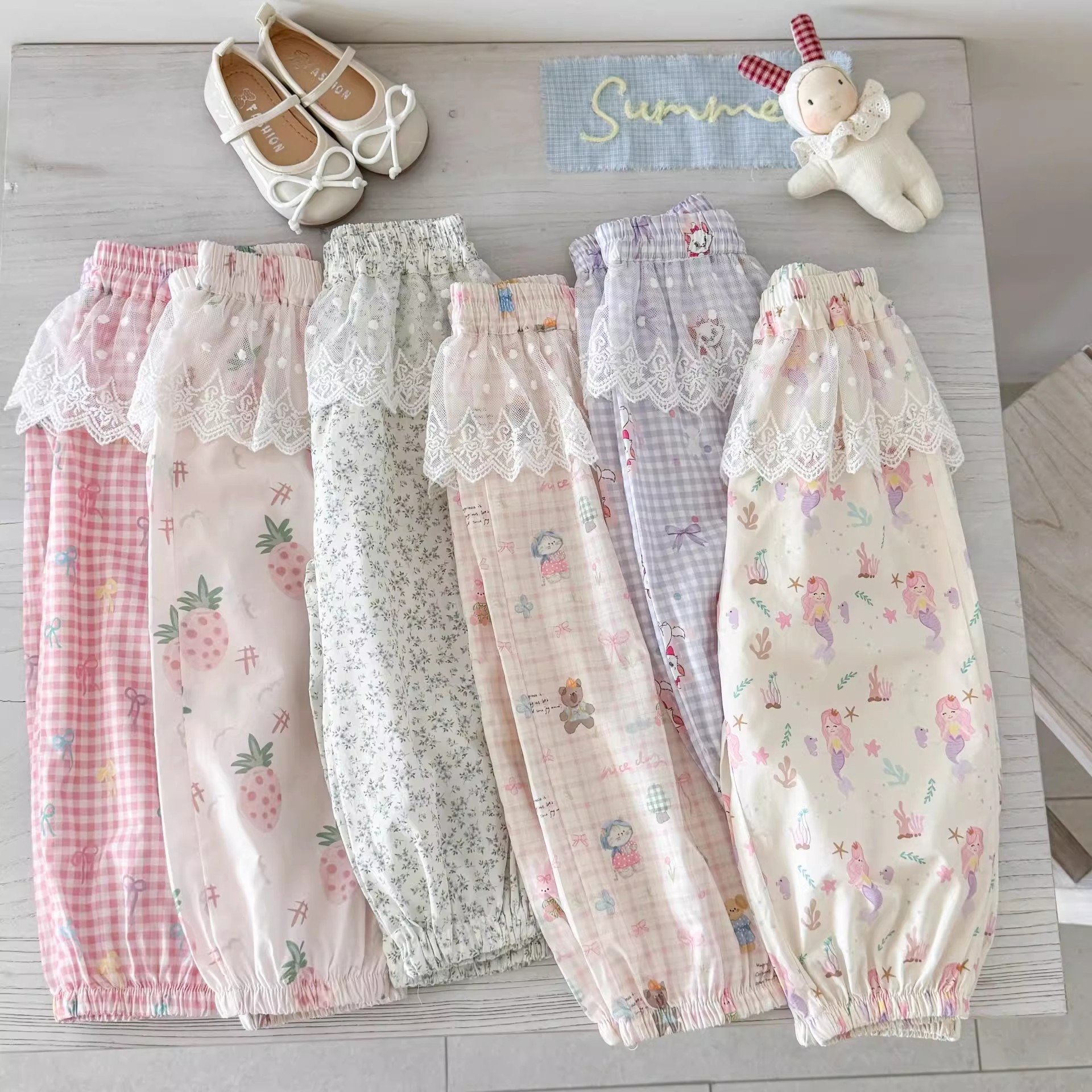 Children's Summer Fashionable Fart Curtain Casual Pants Little Girl Sweet Cute Anti-mosquito Pants Baby Comfortable Breathable Bloomers