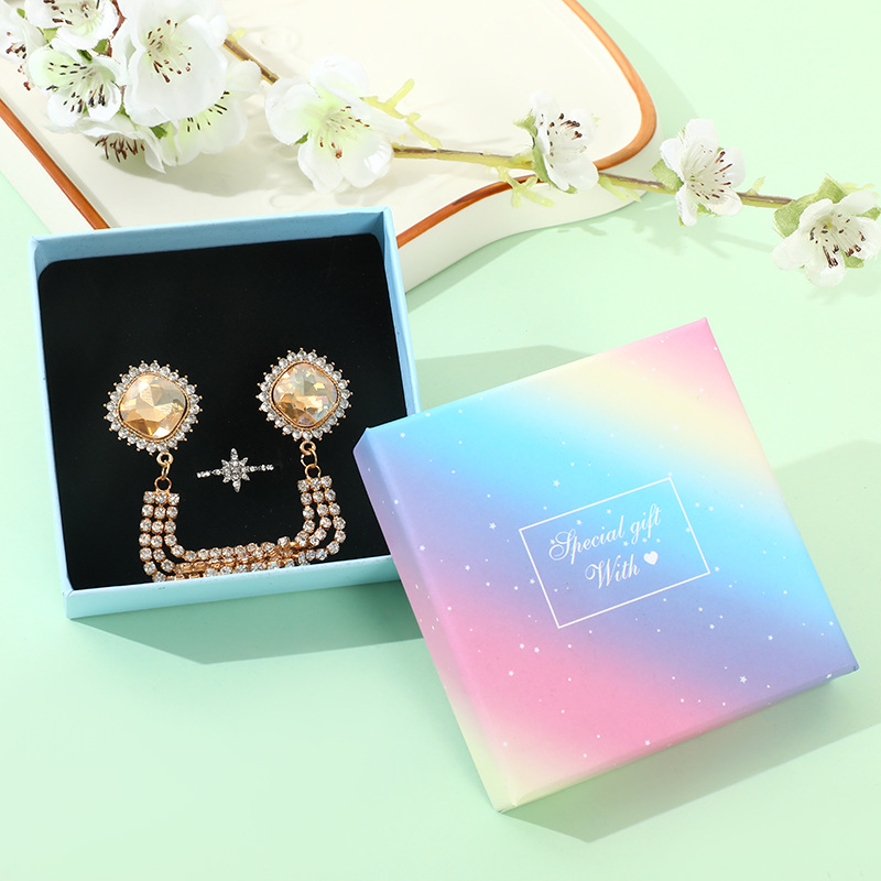 戒指首饰盒耳钉礼品包装盒饰品收纳盒天地盖渐变色伴手礼盒子批发