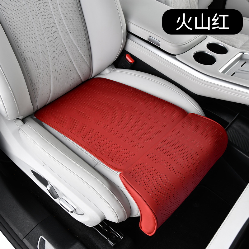 Extended leg rest-perforated leather burgundy