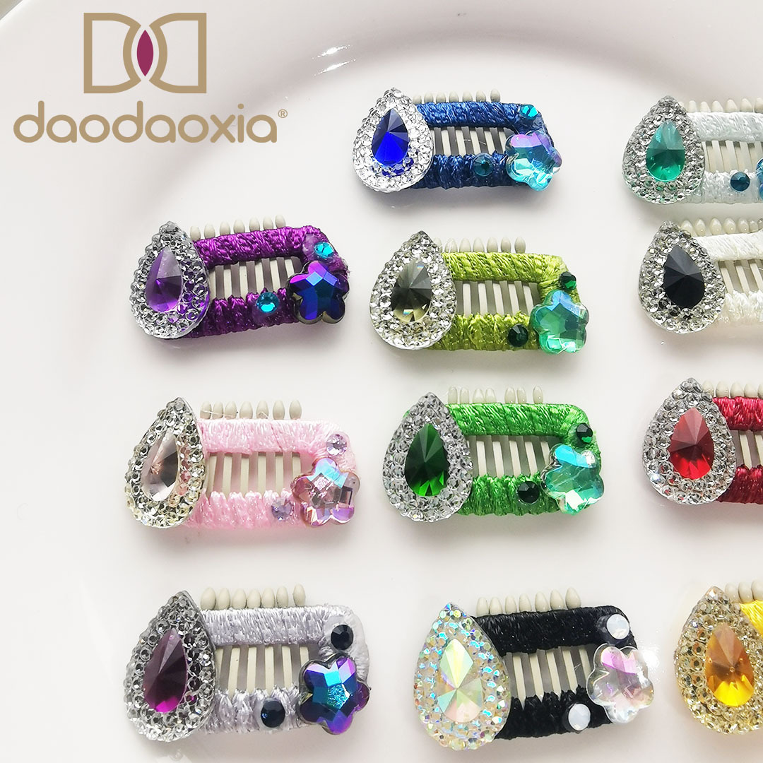 Maltese Pet Clip Niche Design Fashion Colored Gemstone Mini Bichon Rhinestone Hair Clip