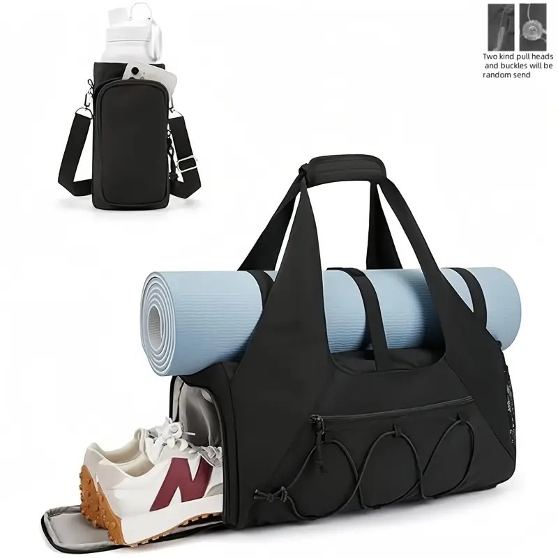 In-stock cross-border bestseller women's handbag, large capacity with yoga mat buckle, yoga bag with water bottle holder, travel fitness bag