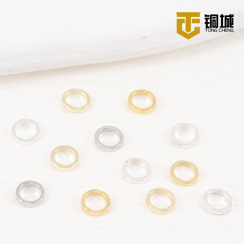 14K gold-coated copper ring gold-plated color-preserving closed ring handmade diy closing Circle Bracelet connecting ring necklace material