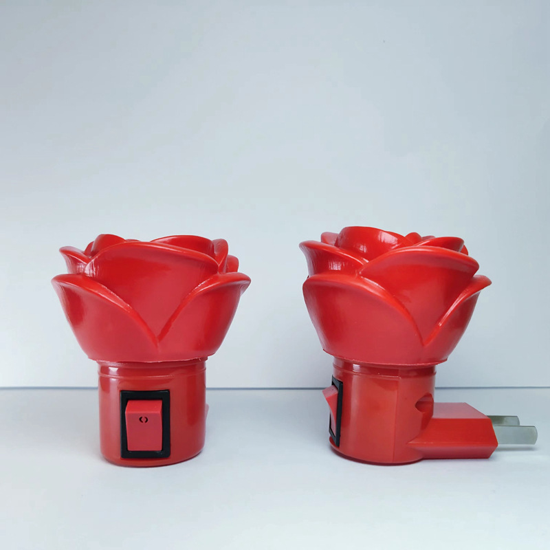 [Factory direct supply] red LED night light plug-in with switch rose wedding festive New Year gift light