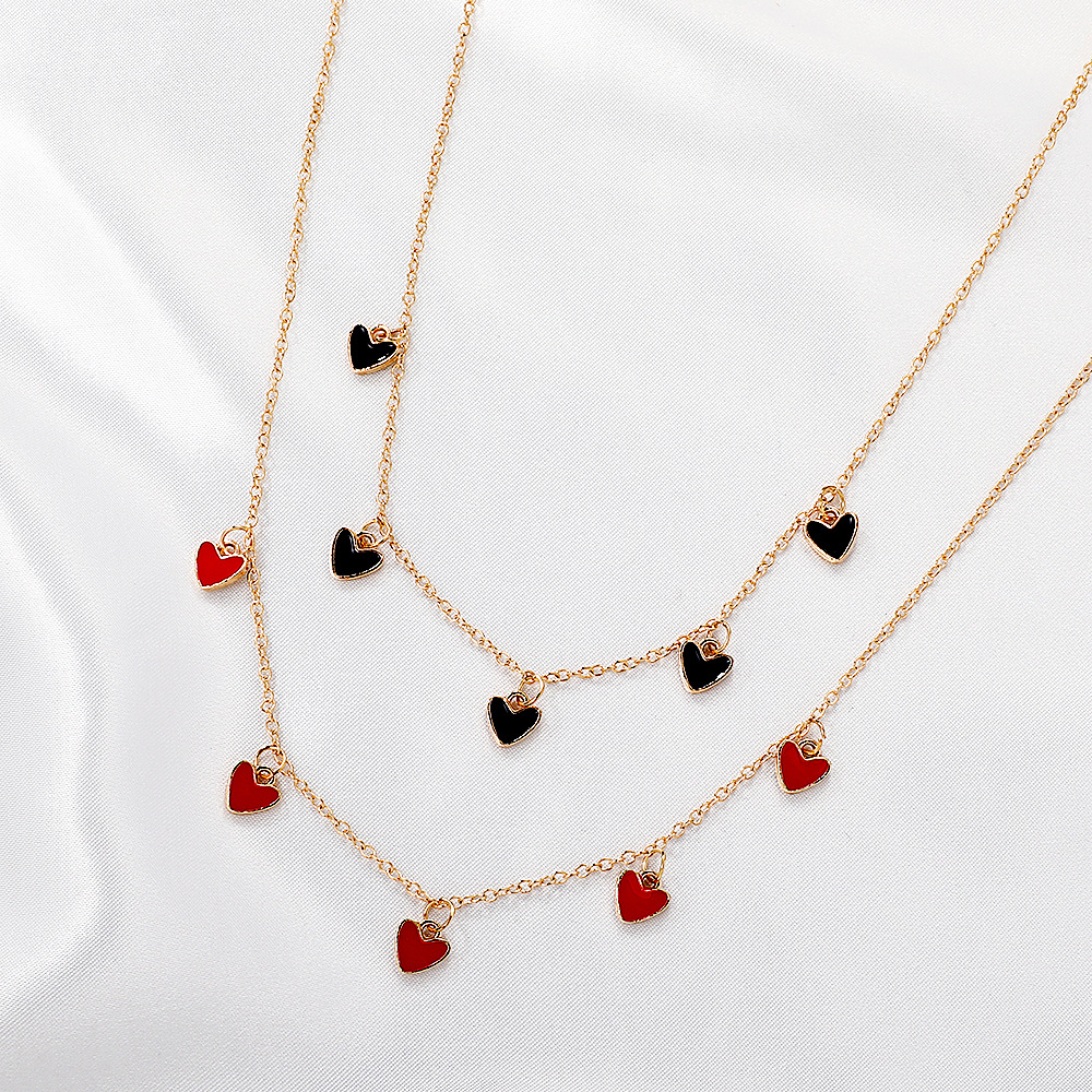 Necklace Classification Simple Heart Tassel Pendant Alloy Necklace Wholesale Nihaojewelry