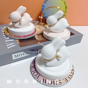 Rabbit Car Aromatherapy Car Interior Ornament Pendant Lasting Light Fragrance Expansion Stone Accompanying Gift Gypsum Air Outlet Fragrance