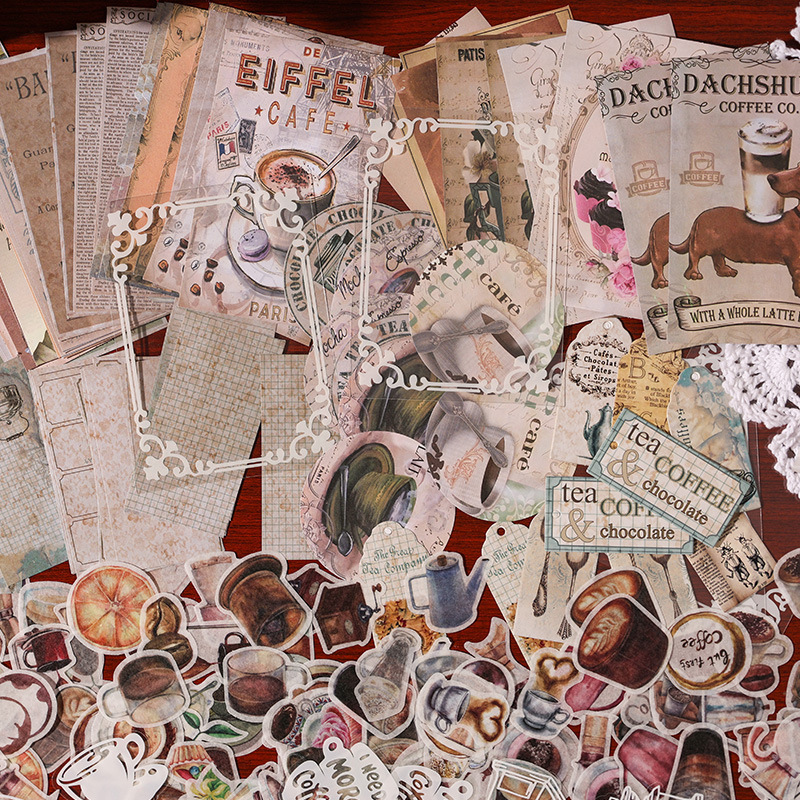 Otoño contrato libro serie retro material traje DIY diario decorativo pegatinas retro mensaje nota papel