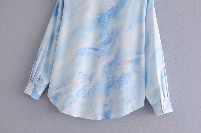 gradient light color blooming printing shirt  NSAM36374