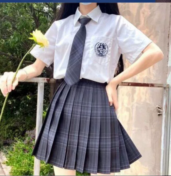 White shirt, skirt, bow tie