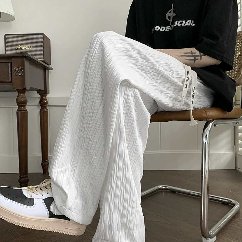 Летние тонкие шелковые брюки, свободный прямой крой