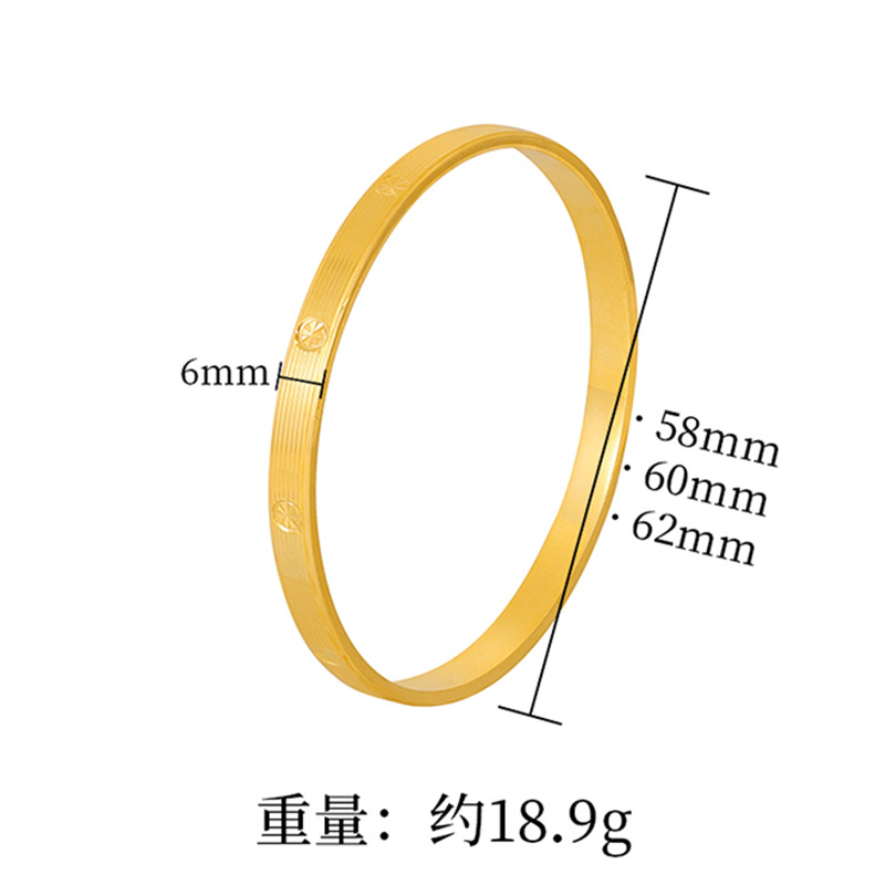 Patrón de diamante pulsera de moda simple de las mujeres pulsera de boca cerrada elegante Vietnam arena oro joyería sólida exquisito todo partido al por mayor