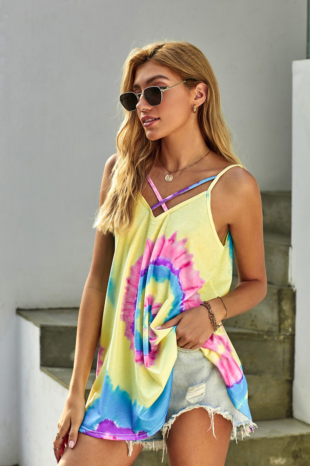 camisole summer new tie-dye top NSSI48239