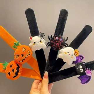 万圣节啪啪圈毛绒南瓜蜘蛛手环公仔装饰品节日派对装扮拍拍圈玩具