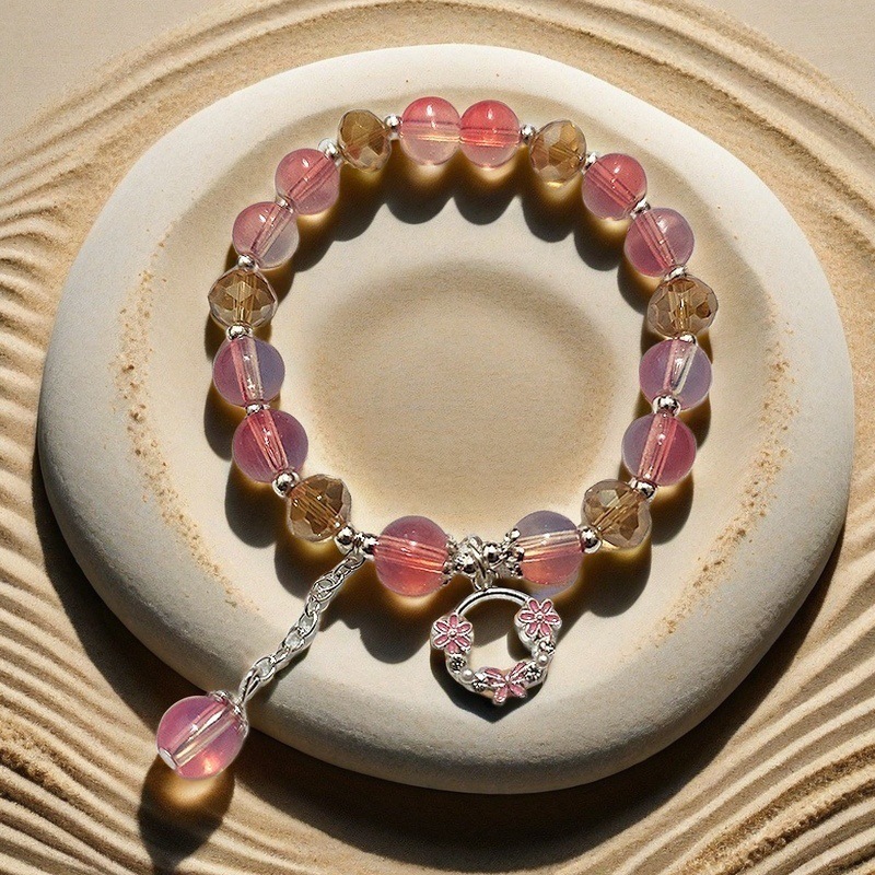 AD27 로즈 레드 화환 팔찌