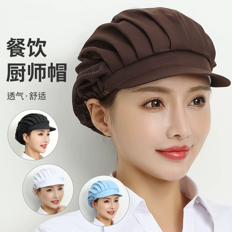 Шапка для пищевой промышленности, безворсовая, для кухни, шеф-повара, женская, для ресторана, выпечки, официанта, для защиты от выпадения волос, пылезащитная