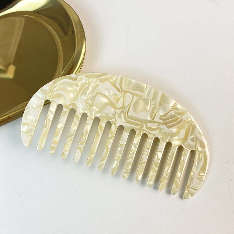 静電気防止 レトロ風 多用途 アセテート製ヘアコーム 半円コーム 女の子用 起き上がり時 ヘアスタイリング 旅行用コーム 前髪用ヘアコーム|undefined