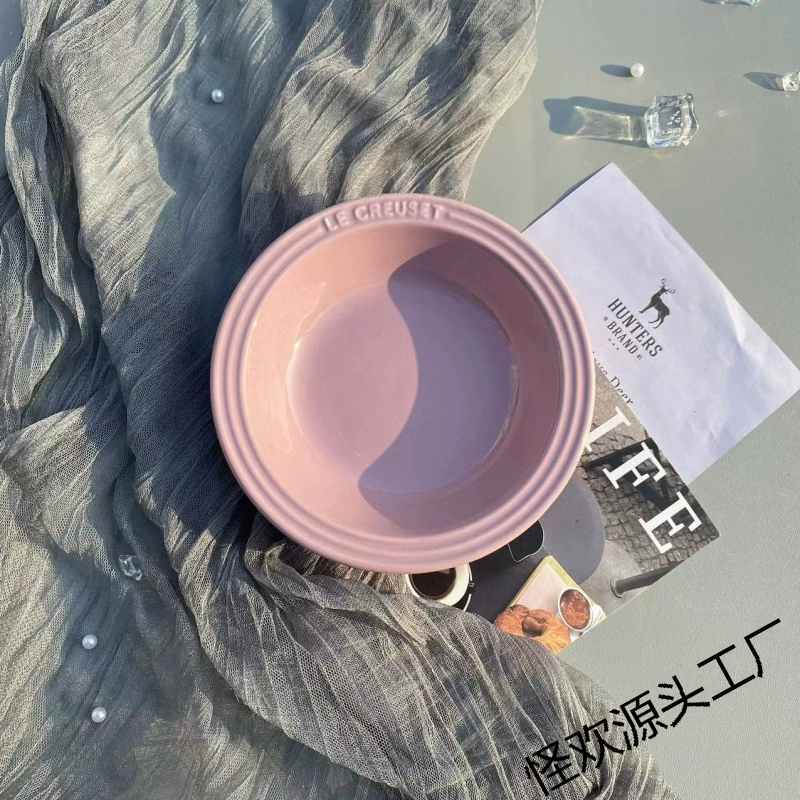 France's cool 15cm rainbow gradient tableware predecessors pet plate ceramic plate resistance high -temperature high -grade high -end dish