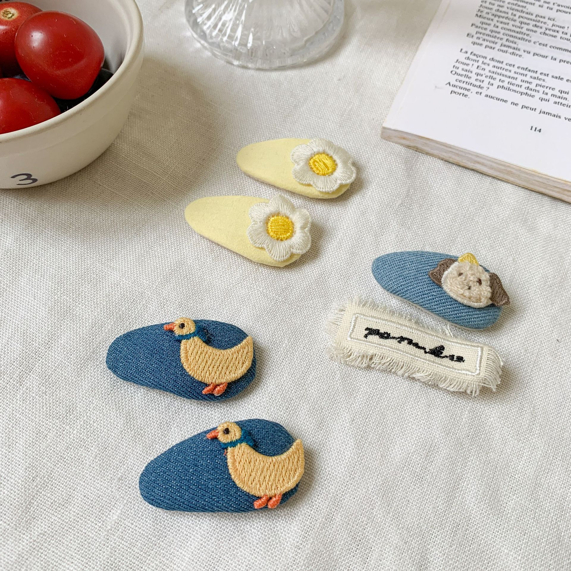 Caña de pera ropa para niños horquilla de dibujos animados para niñas 2025 nuevo estilo tela para niños flequillo clip BB bebé horquilla para bebés accesorios para el cabello