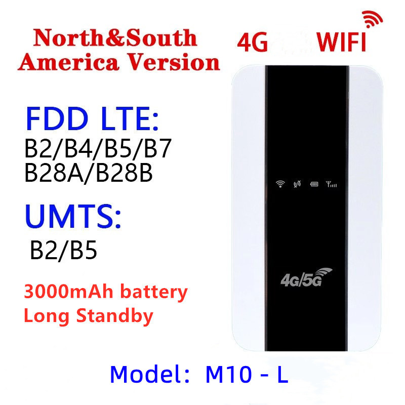 3000毫安电池4G移动便携车载WIFI无线终端可插卡款随身wifi路由器