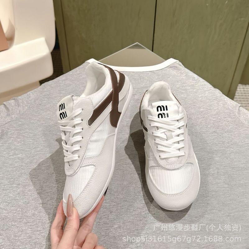 mi*mi*拼色软底德训鞋女2025新款时尚百搭平底半拖复古休闲阿甘鞋|undefined
