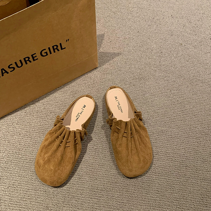 Zapatos Bocken suaves de primavera de 2025 nuevos zapatos de moda retro de un solo pie con un par de zapatos de cabeza