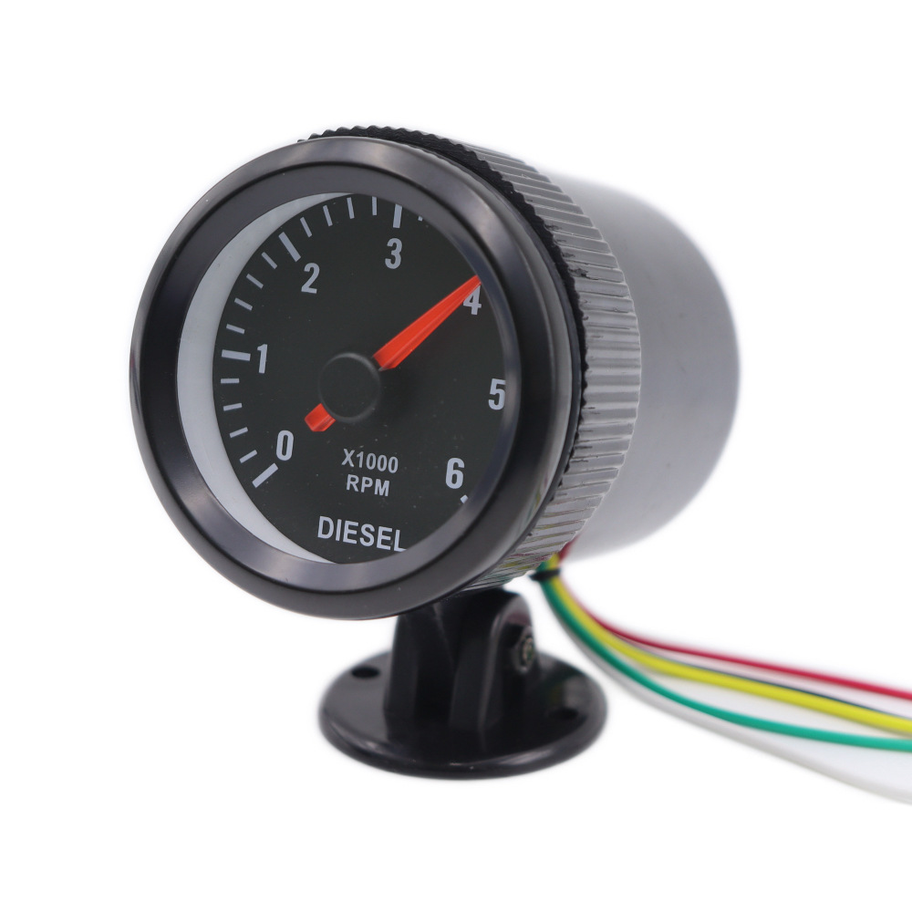 Cross-Border Hot-Selling 2-Inch 52mm Diesel Vehicle Tachometer 0-6000Rpm 12V Car Instrument Modification Gauge