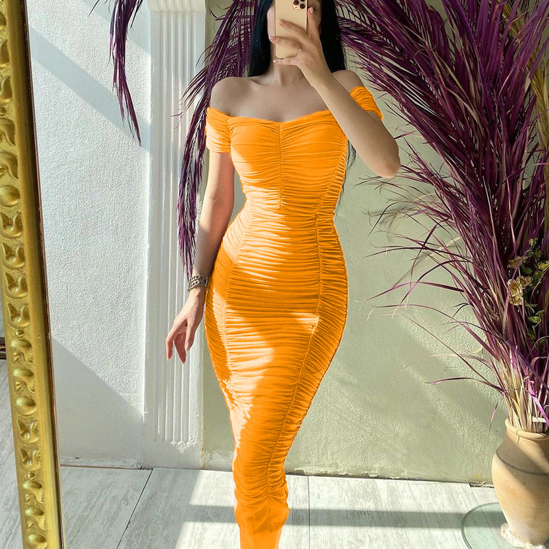 Pencil Skirt Dresses Type Regular Sleeve Sleeve Type Wholesale Women'S Sexy Patchwork Solid Color Date Boat Neck Sleeveless Pencil Skirt