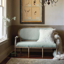 美式乡村沙发布艺实木欧式单双人小户型客厅家具法式复古田园轻r&