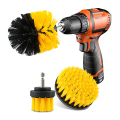 跨境電鑽刷清潔刷3件套電鑽刷頭電動毛刷汽車輪轂刷電鑽刷子套裝