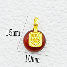 扎基拉姆镶红玛瑙项链吊坠925古法银镀金配件diy新中式国潮手链饰