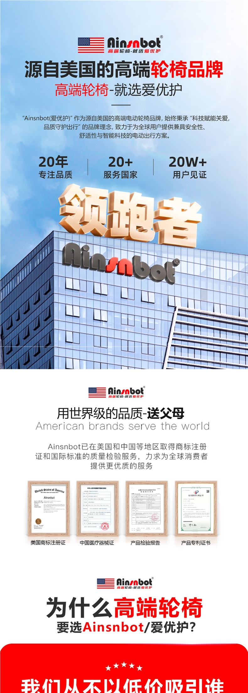 Ainsnbot Electric Wheelchair Smart Lightweight Foldableing Small Automatic Transportation for the Elderly Government Subsidy