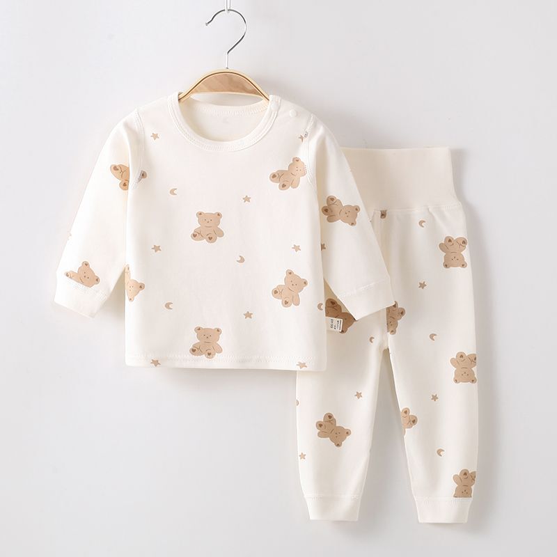 Baby long johns suit boneless high waist autumn and winter baby pajamas children's men's and women's home wear bottoming suit